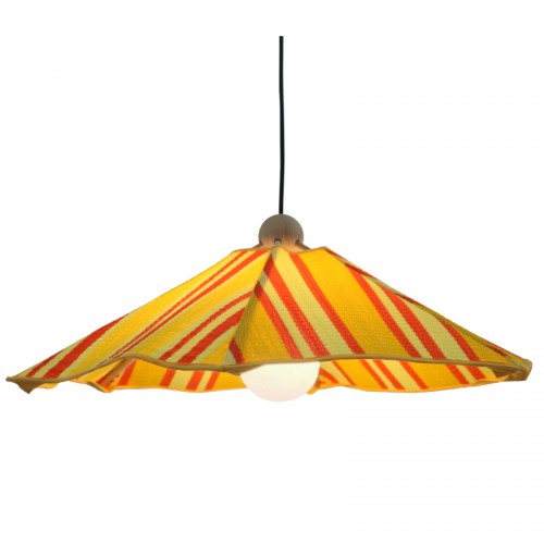 Sénégal Suspension en hêtre avec natte jaune D.65cm