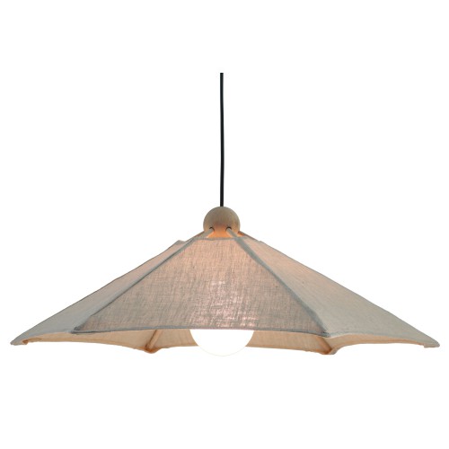 SUSPENSION BOIS & LIN NATUREL