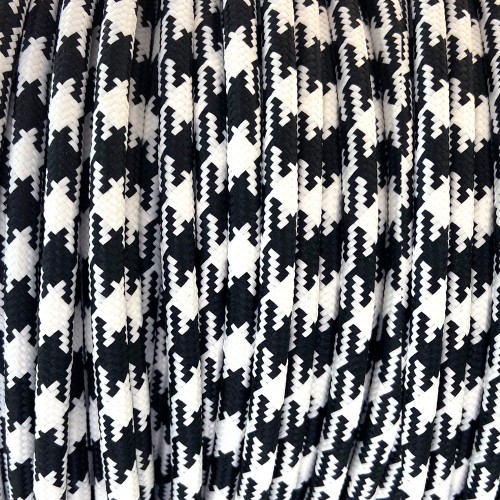 CÂBLE ELECTRIQUE TEXTILE BICOLORE NOIR/BLANC