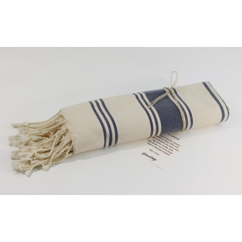 FOUTA RAYEE BLEU MARINE