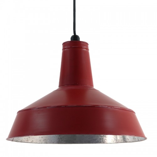 ATELIER. Suspension extérieur en acier galvanisé rouge D.38cm
