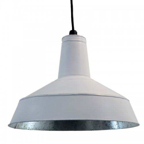 ATELIER. Suspension extérieur en acier galvanisé blanc D.38cm