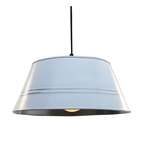 ATELIER. Suspension en acier galvanisé blanc D.33cm
