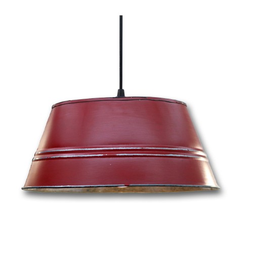 ATELIER. Suspension en acier galvanisé rouge D.33cm