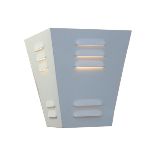 INDUSTRIE. Applique murale en acier peint blanc H.18cm