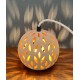LAMPE BOULE TERRE CUITE - Câble Lin