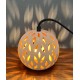 LAMPE BOULE TERRE CUITE - Câble Noir