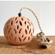 LAMPE BOULE TERRE CUITE - Câble jute tressé