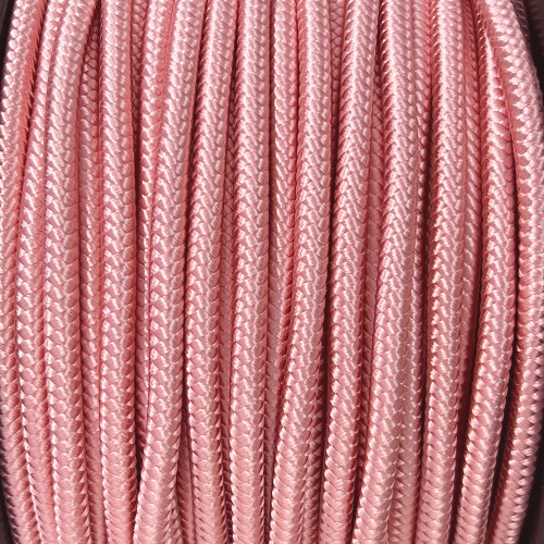 CÂBLE ELECTRIQUE TEXTILE ROND ROSE POUDRÉ