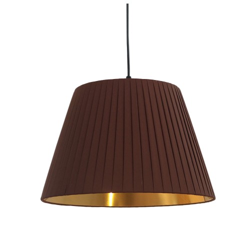 Cinta Suspension ruban plissé chocolat/doré D.35cm