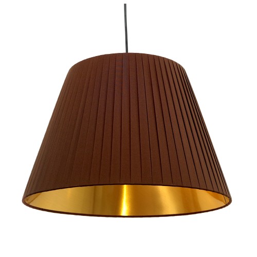 Cinta Suspension ruban plissé chocolat/doré D.40cm