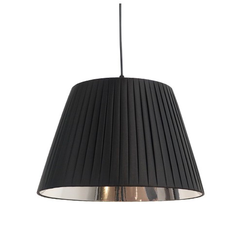 Cinta Suspension ruban plissé noir/argent D.35cm
