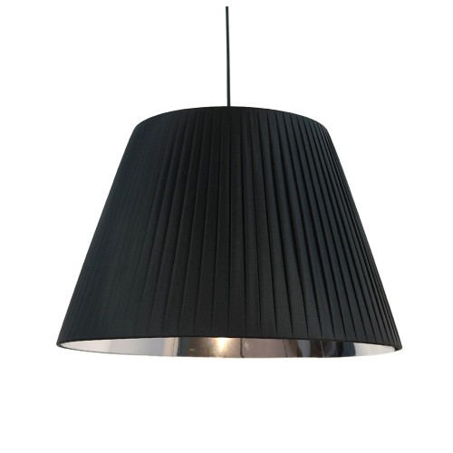 Cinta Suspension ruban plissé noir/argent D.40cm