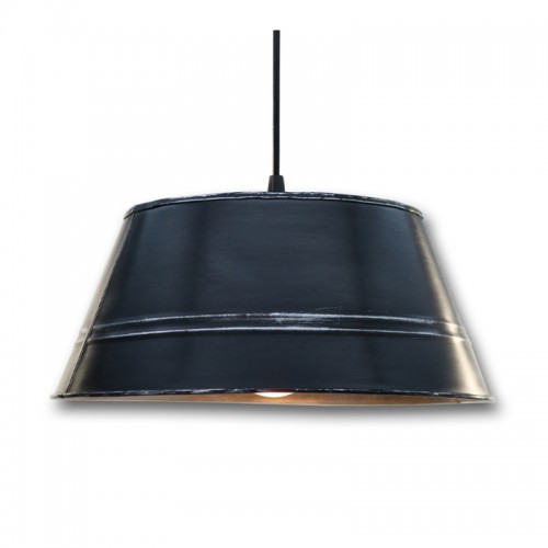 ATELIER. Suspension en acier galvanisé noir D.33cm
