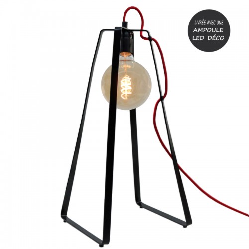 LAMPE LU CABLE ROUGE