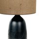 LAMPE KÉO NOIR MOTIF MAYA ABAT JOUR JUTE