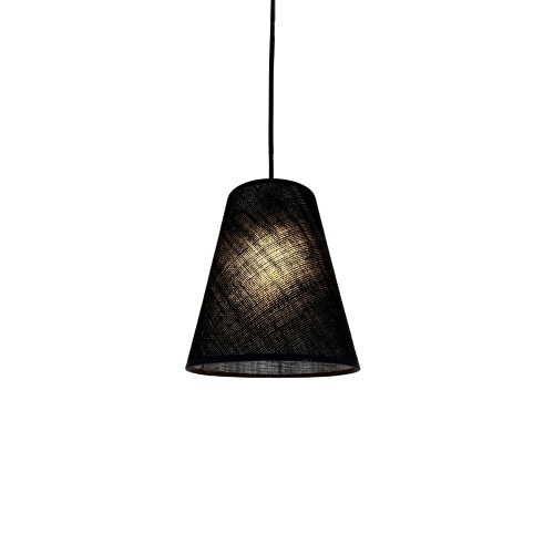 Nola Suspension conique jute noire non électrifiée D.18cm