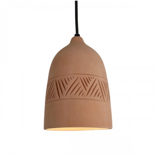Kéo Suspension inca en terre cuite D.14cm - câble noir