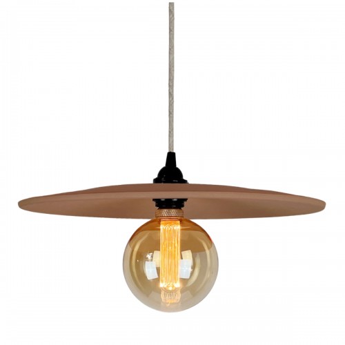 NYL Suspension en terre cuite naturelle D.40cm - câble textile lin