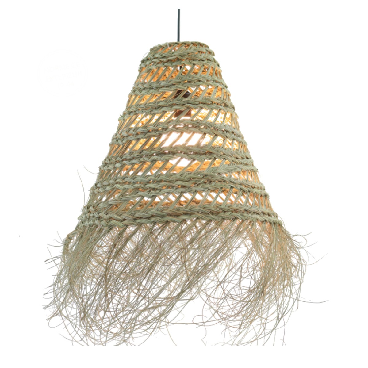 Suspension tressée en fibre naturelle, fabrication artisanale. – COSYDAR