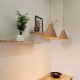 Suspension cône stries - câble textile lin