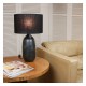 LAMPE KÉO NOIR MOTIF INCA ABAT JOUR JUTE