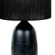 LAMPE KÉO NOIR MOTIF INCA ABAT JOUR JUTE