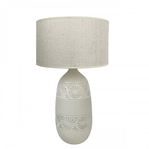 LAMPE KÉO BLANCHE MOTIF MAYA ABAT JOUR JUTE