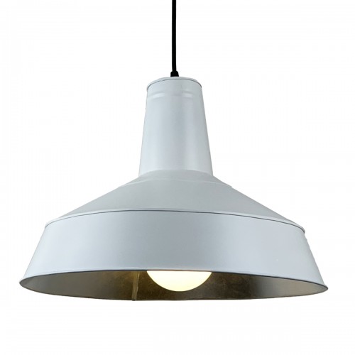 ATELIER. Suspension en acier galvanisé blanc D.38cm