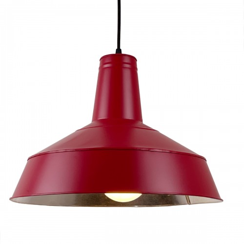 ATELIER. Suspension en acier galvanisé rouge D.38cm