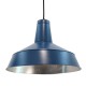 SUSPENSION GALVA Ø 38 CM BLEU GENTIANE CABLE TEXTILE