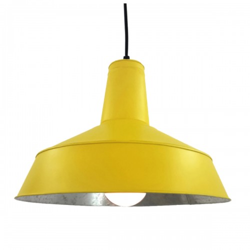 ATELIER. Suspension en acier galvanisé jaune D.38cm