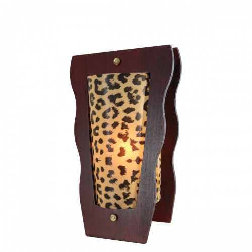 LAMPE VASE PALISSANDRE/LEOPARD