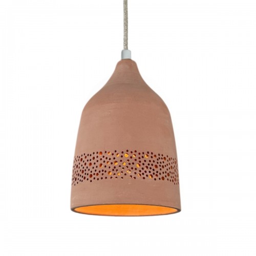 Kéo Suspension sara en terre cuite D.14cm - câble textile lin