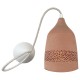 Kéo Suspension sara en terre cuite D.14cm - câble textile lin