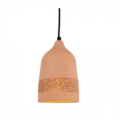 Kéo Suspension en terre cuite motif sara D.14cm - câble textile noir