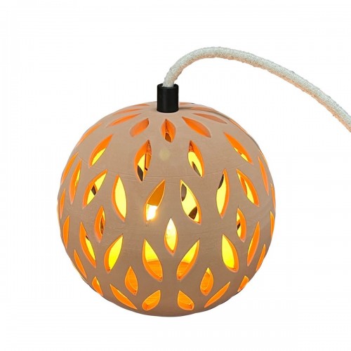 Kuro Lampe en terre cuite naturelle avec câble lin D.15cm