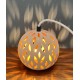 LAMPE BOULE TERRE CUITE - Câble Lin