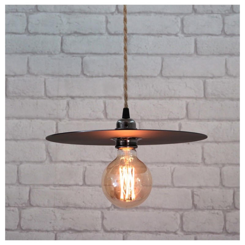 SUSPENSION DISQUE ACIER CABLE TORSADÉ JUTE