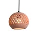 Yazo Suspension en terre cuite D.22cm - câble textile noir