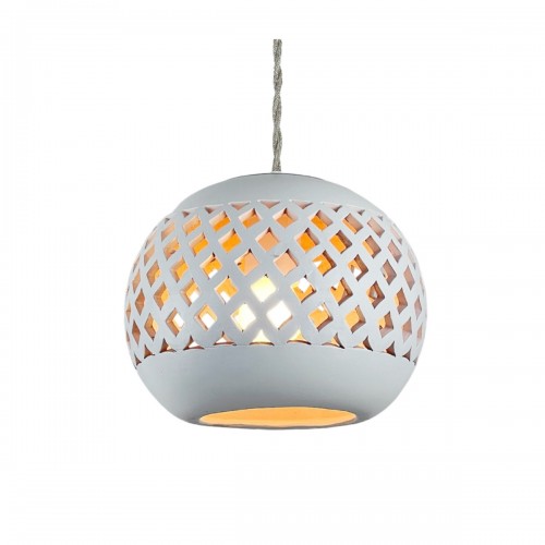 Suspension yazo blanche - câble textile lin