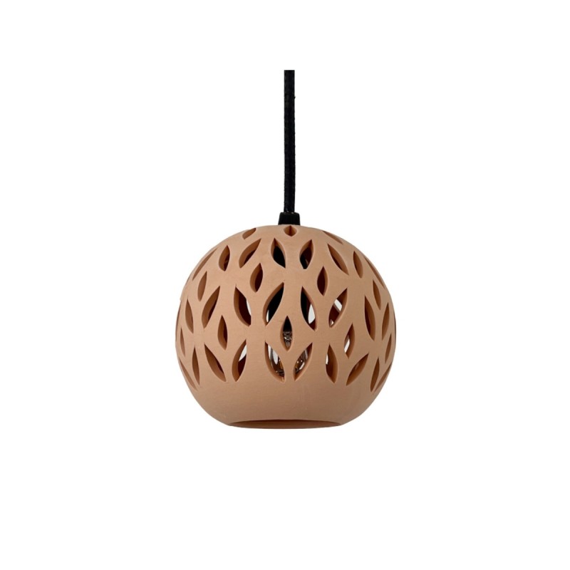 SUSPENSION BOULE TERRE CUITE - Câble Noir