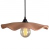 NOOR Suspension ondulée Ø40cm en terre cuite naturelle - câble textile noir