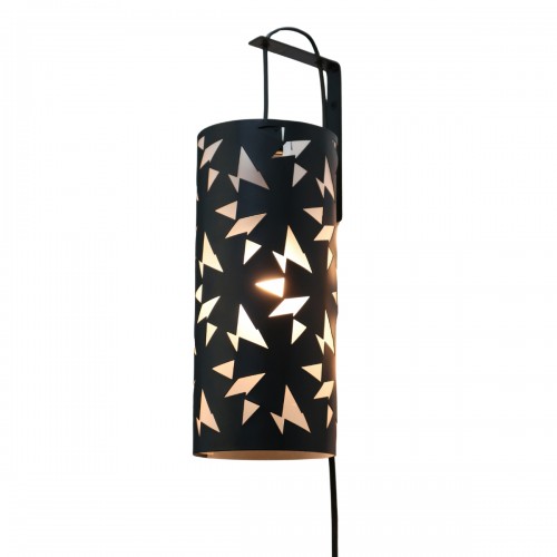 MAGUY. Applique en acier noir D.12cm