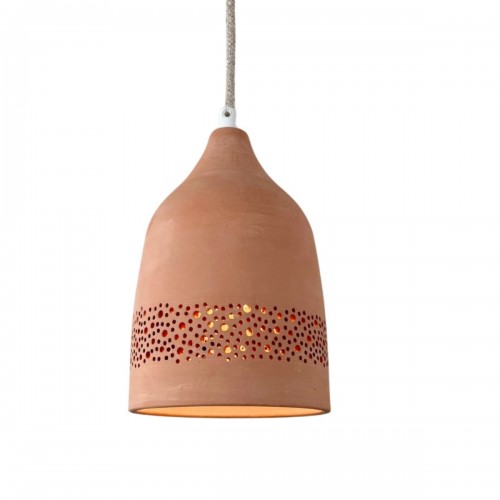 Kéo Suspension sara en terre cuite D.14cm - câble textile lin