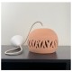 BABEL Suspension Ø21cm en terre cuite motif Feuille - câble textile lin