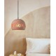 BABEL Suspension Ø21cm en terre cuite motif Feuille - câble textile noir
