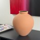 Poterie. Vase H.29cm en terre cuite interieur émaillé vert