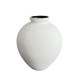 Poterie. Vase H.29cm blanc interieur émaillé noir