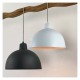 CLOCHE. Suspension Ø26cm en terre cuite blanc - câble textile lin
